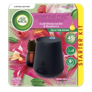 Air Wick essential mist starter kit: Lush Honeysuckle & Raspberry-NEW